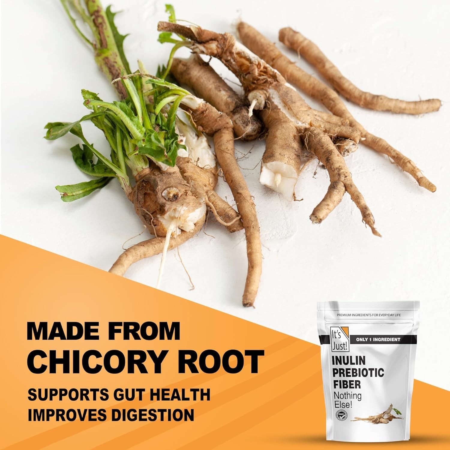 It’s Just! – Inulin Prebiotic Fiber, Water Soluble, Chicory Root Powder, Promote