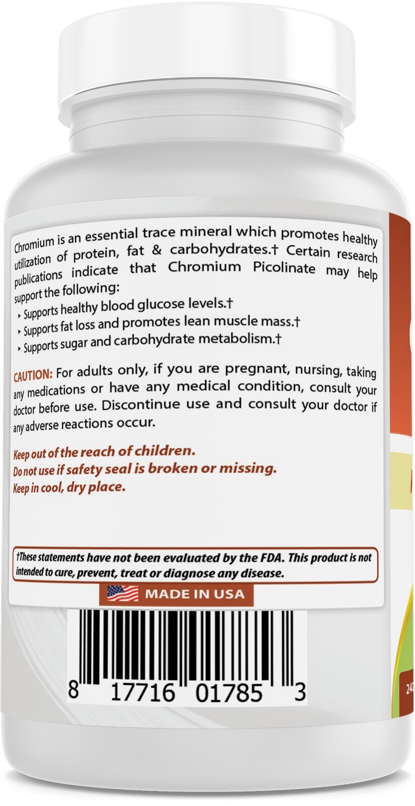 Best Naturals Chromium Picolinate 1000mcg 240 Tablets