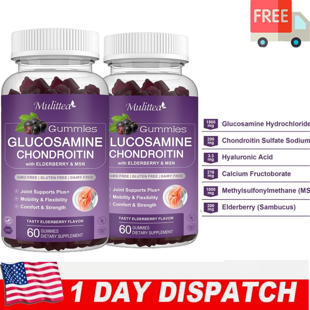 Glucosamine Chondroitin Gummies & MSM 3100mg – Triple Strength Joint Support