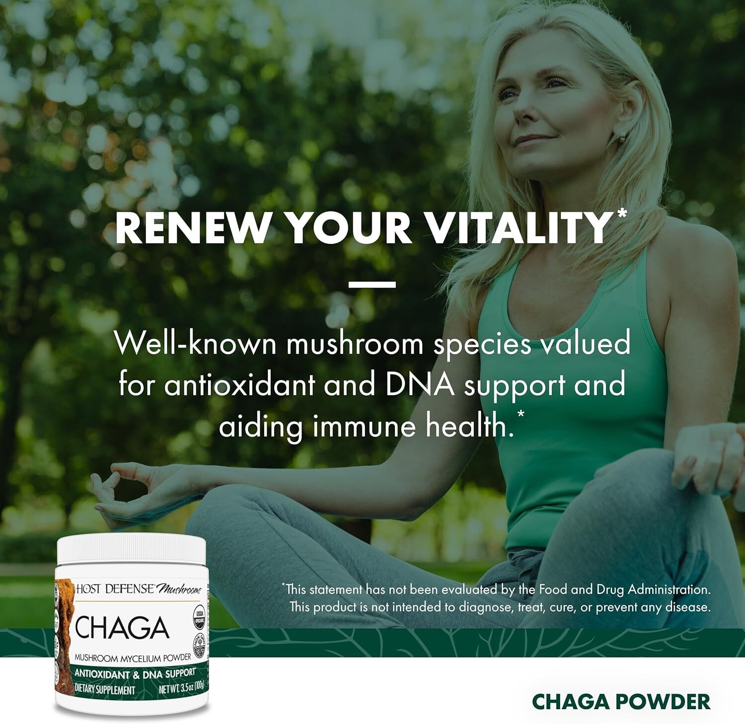 Host Defense Chaga Powder 100 gram EXP 12/28