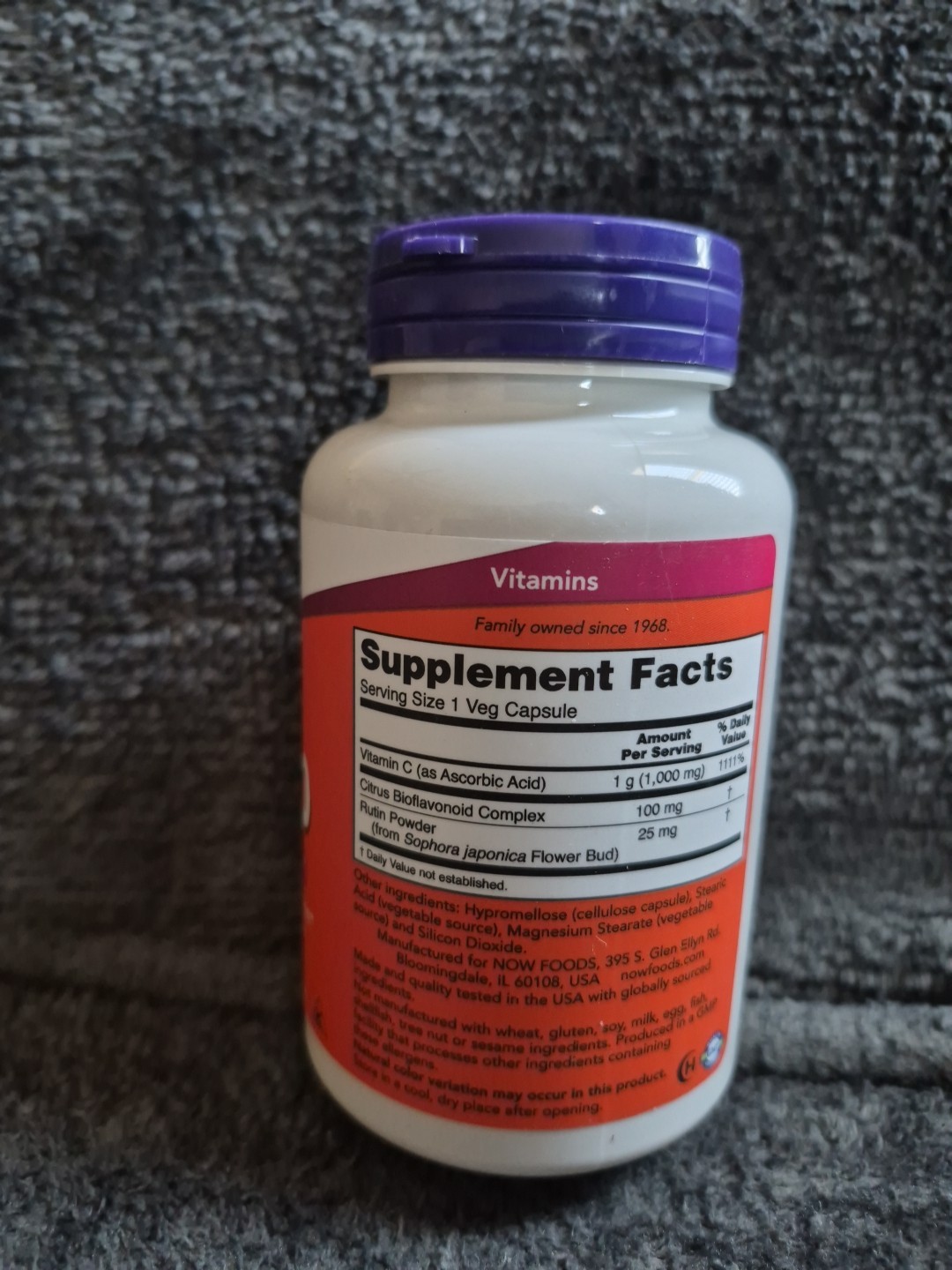 NOW Foods Vitamin C 1,000 mg with Bioflavonoids, 100 Veg Capsules, Exp 6/2028