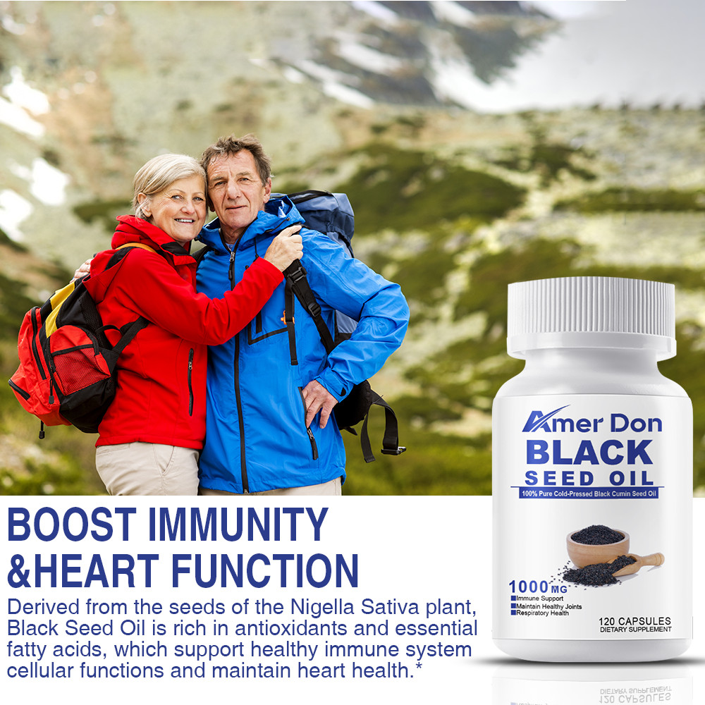 Black Seed Oil 100% Pure Natural Cold Pressed Cumin Nigella Sativa Non GMO 120Pc