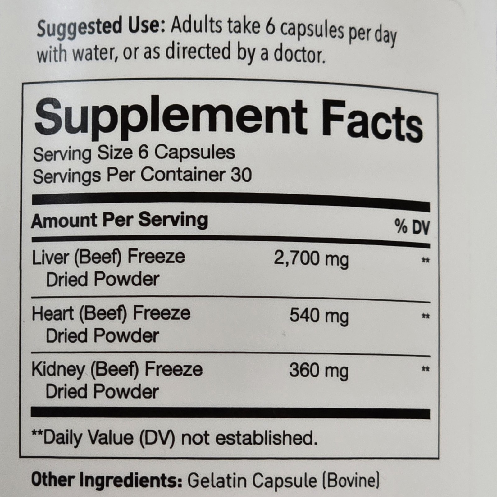 Paleovalley Grass Fed Organ Complex 30 Days Supply 180 Capsules – Exp 10/2027