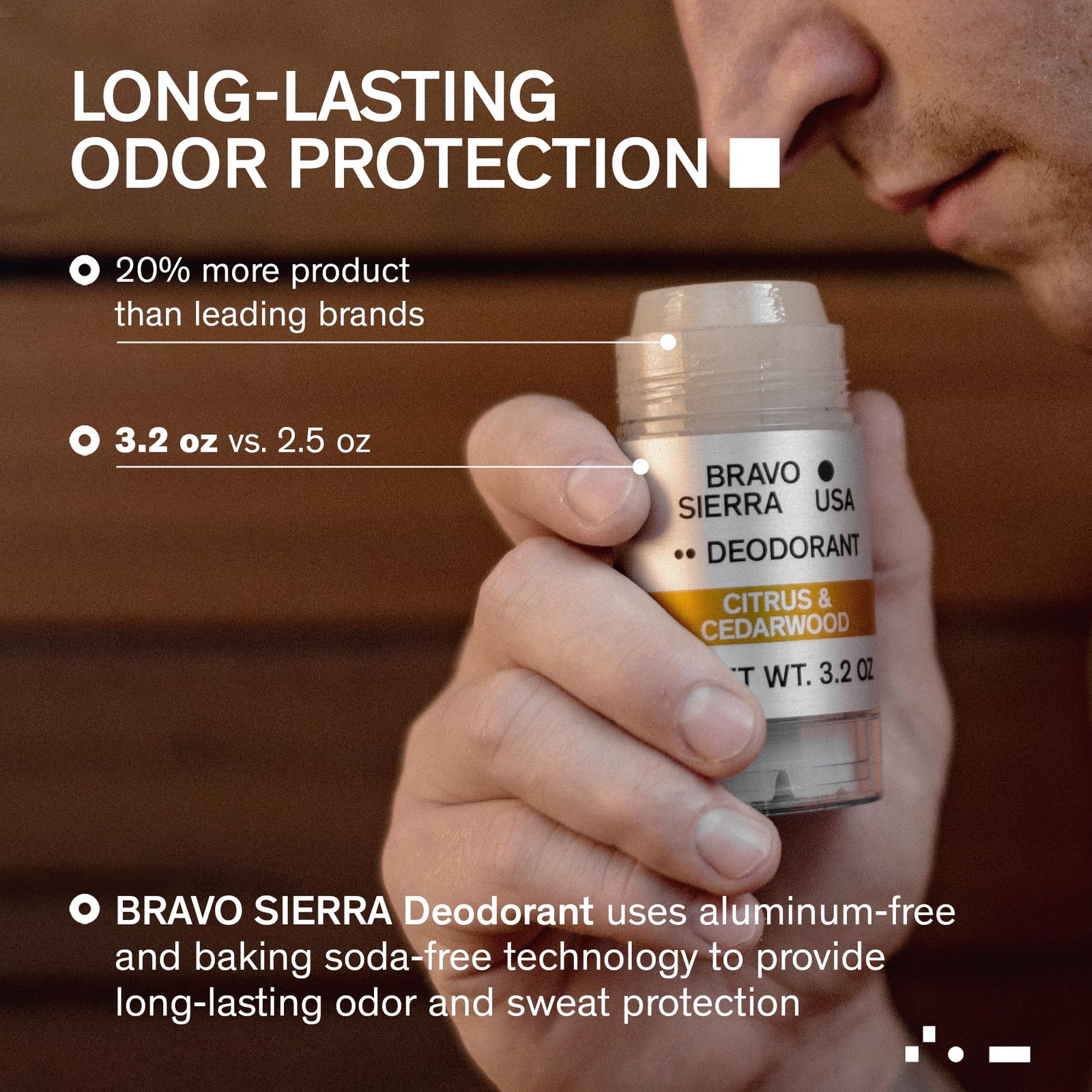 Aluminum-Free Deodorant for Men by Bravo Sierra, 2-Pack 3.2 Ounce (Pack of 2)