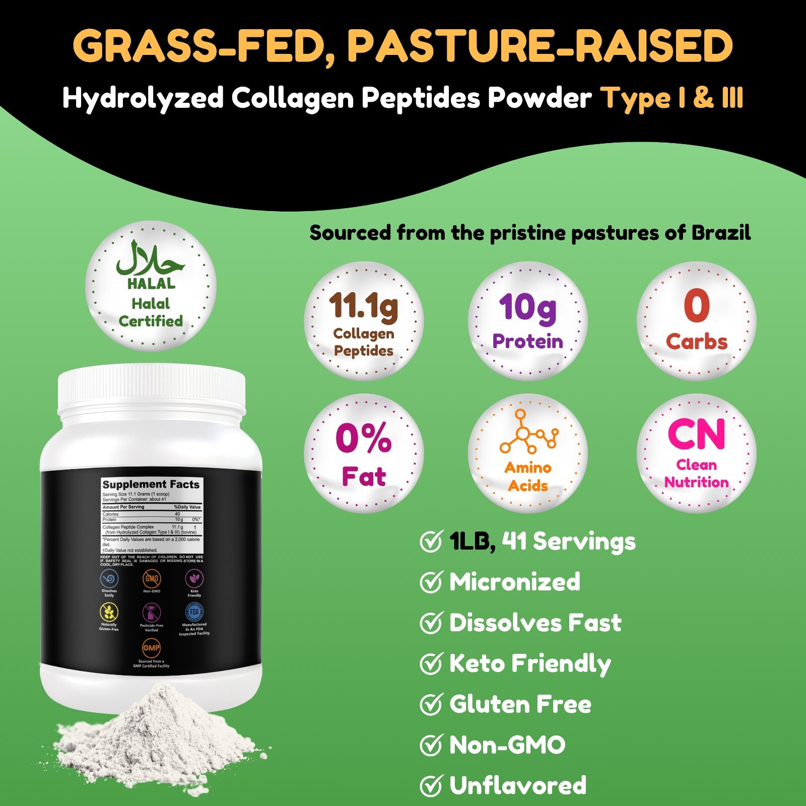 Halal Collagen Peptides Protein Powder By SHIFAA NUTRITION