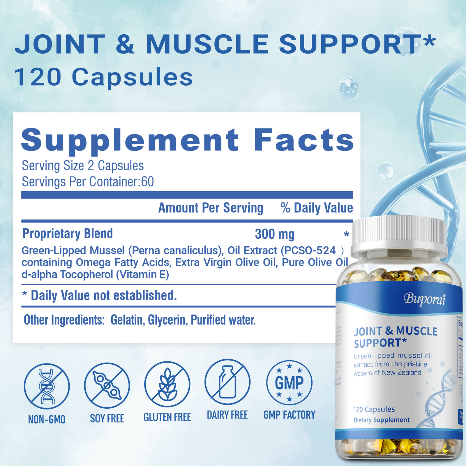 Joint & Muscle Support – Green-Lipped Mussel, Relieve Pain and Inflammation