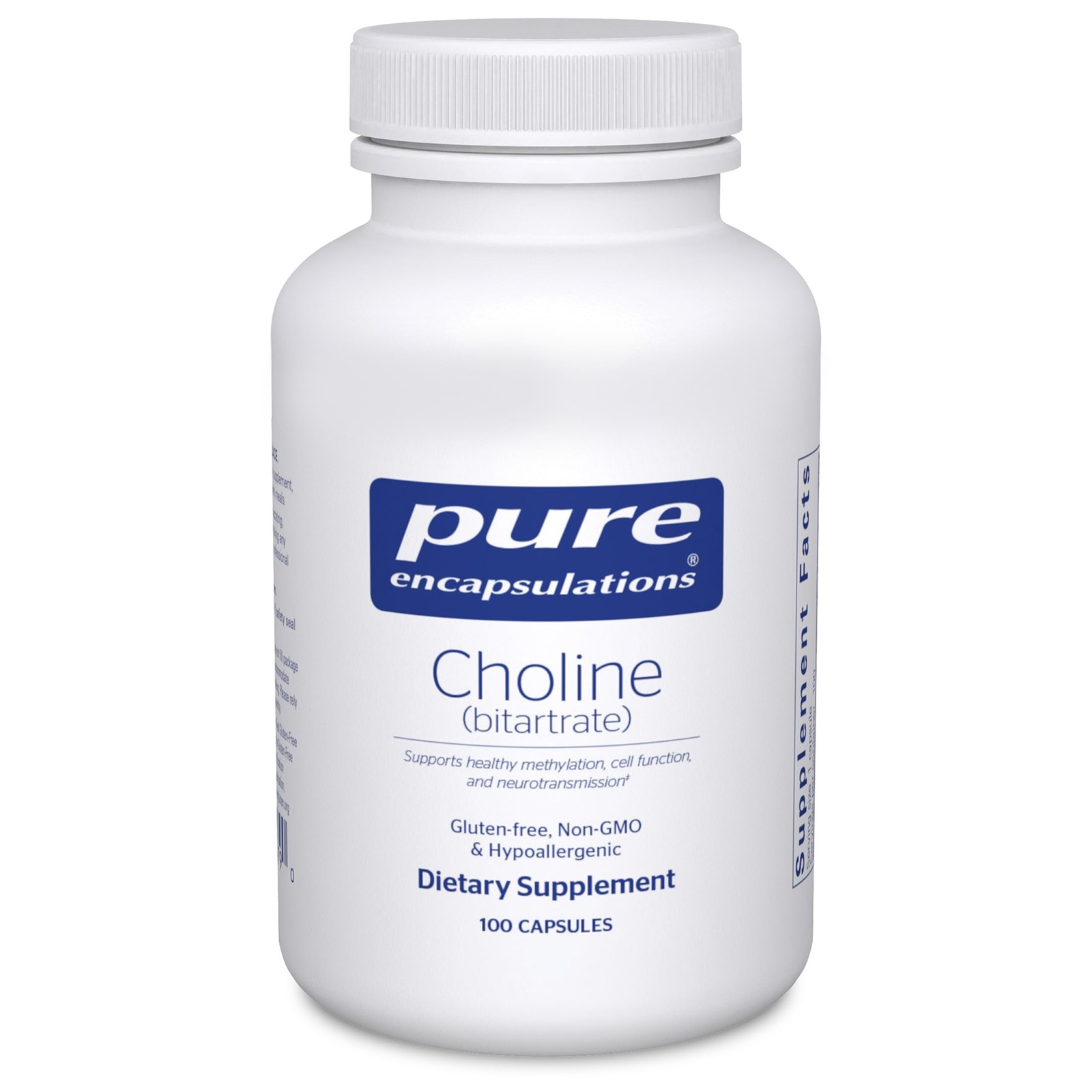 Pure Encapsulations Choline (Bitartrate) – 275 mg 100 Count (Pack of 1)
