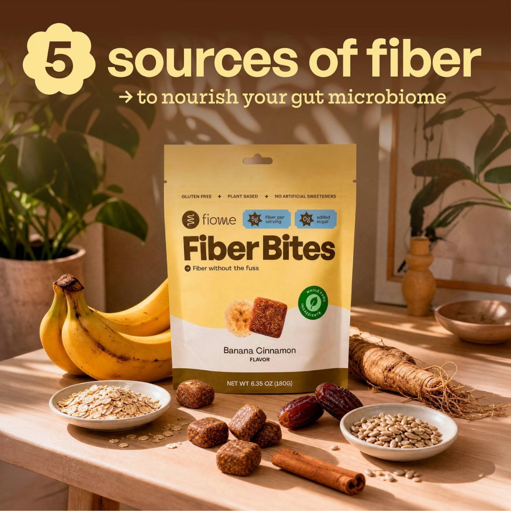 Fiome Fiber Bite Supplement Chewables – Banana Cinnamon – 15ct