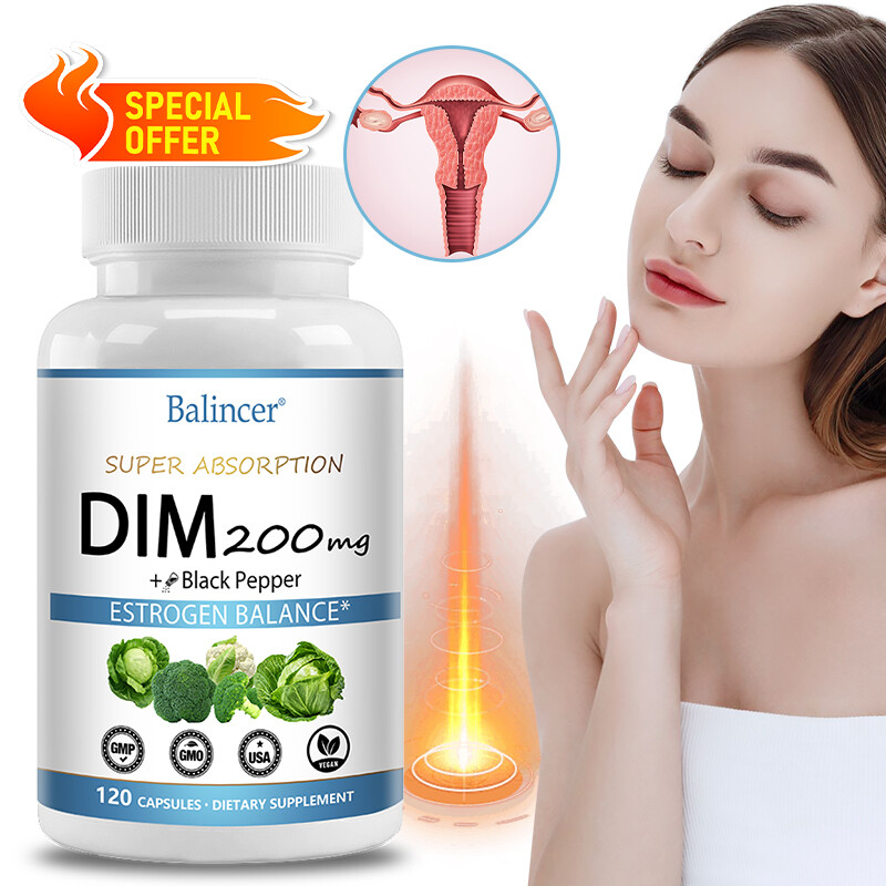 DIM (Diindolylmethane) 200 mg with BioPerine, Estrogen Balance, 30-120 Tablets