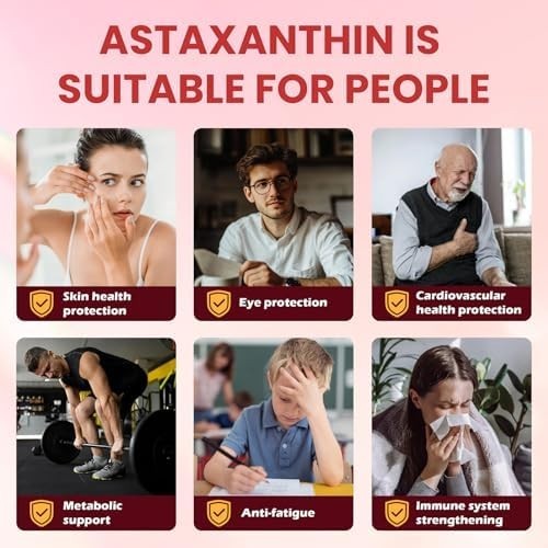 Astaxanthin 12mg 120 Softgels, 4 Month Supply,Triple Strength,Non-GMO,Eye Health