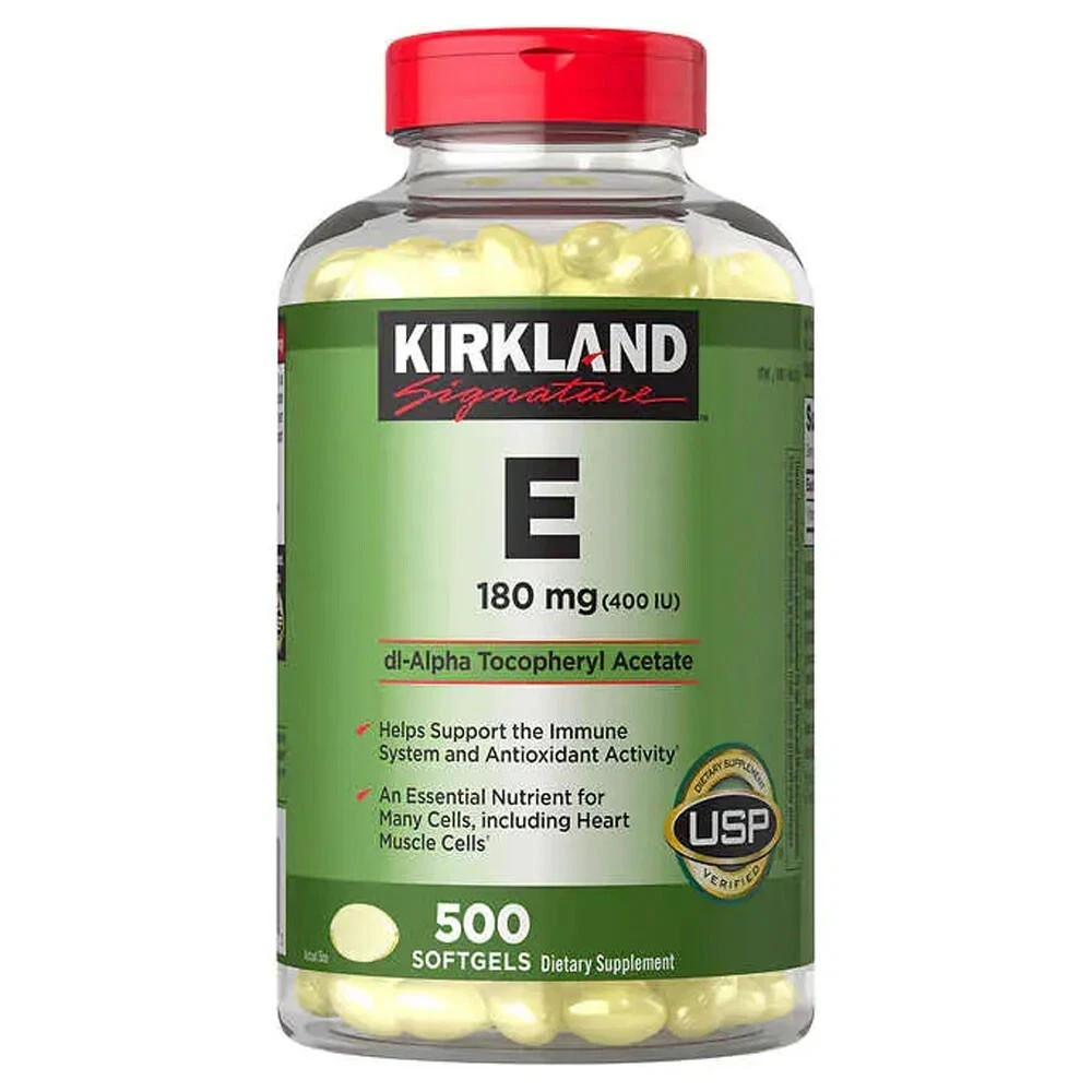 KIRKLAND SIGNATURE VITAMIN E 400 I.U. (180mg) 500 SOFTGELS Exp: 12/27