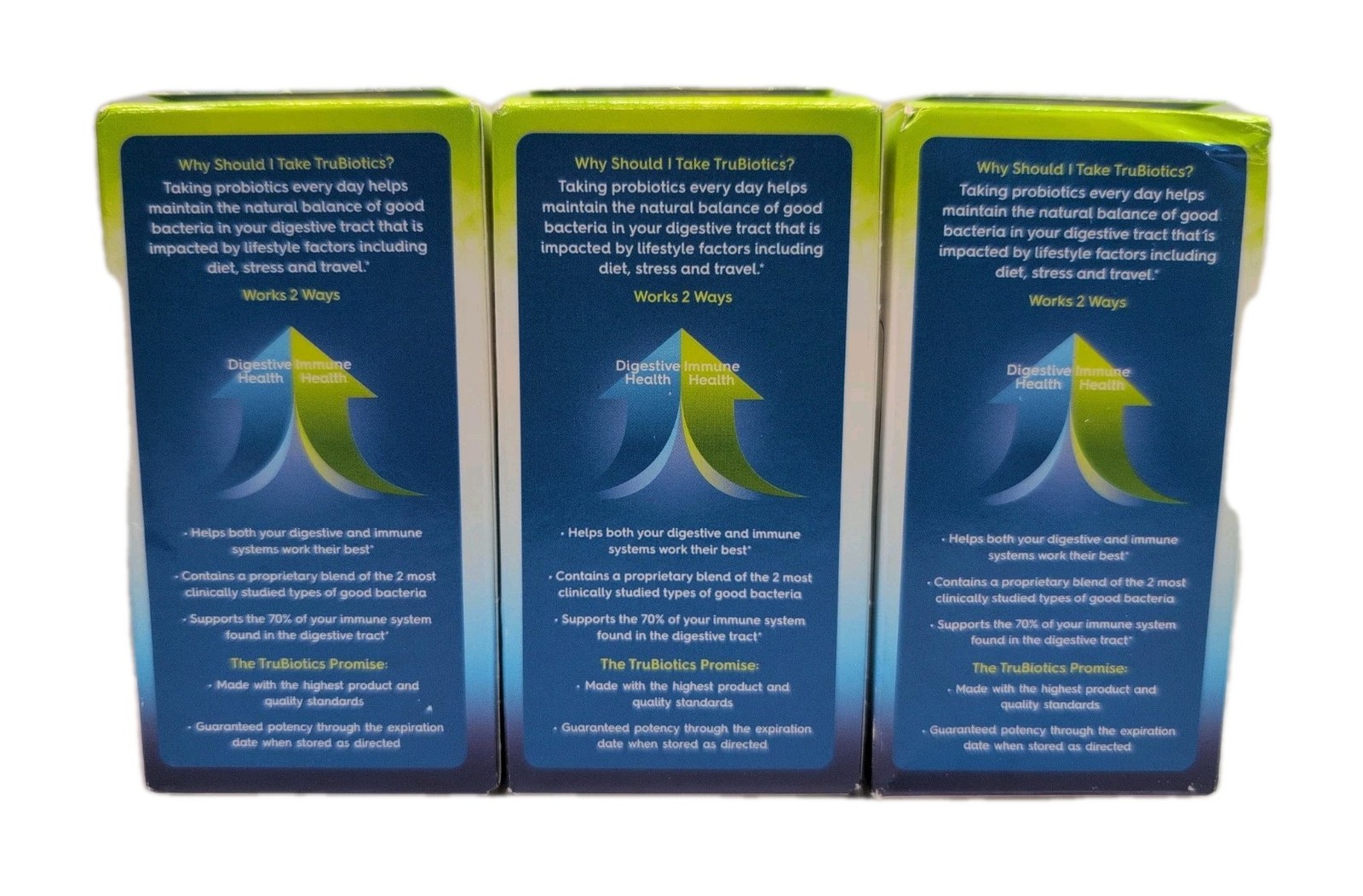 (3) TruBiotics DIGESTIVE & IMMUNE HEALTH Daily Probiotic 30 Capsules Each. 08/27