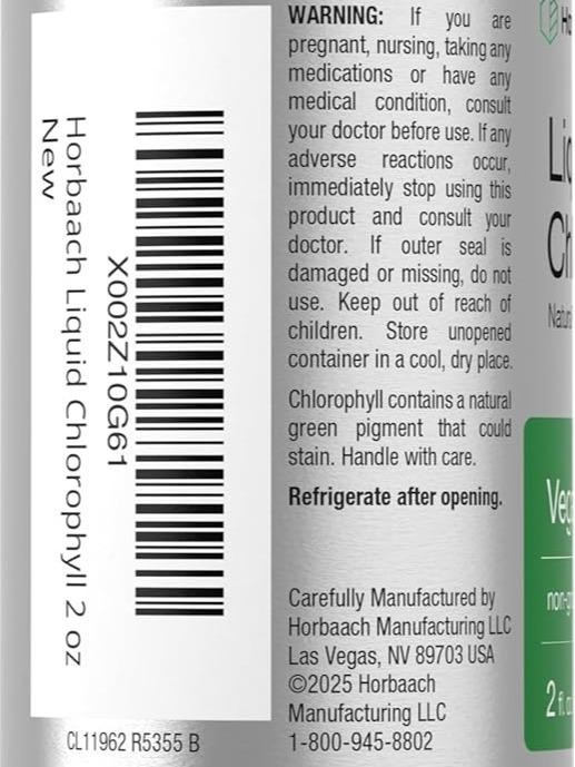 Non-GMO, Liquid Chlorophyll Drops 2 oz by Horbaach, Natural Peppermint Flavor