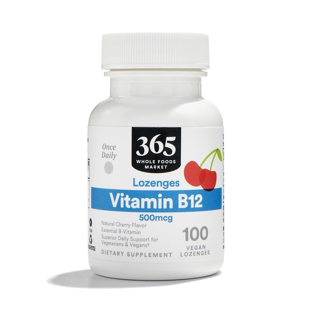 365 by Whole Foods Market, Vitamin B12 500mcg Lozenges, 100 Count (Pack of 1)