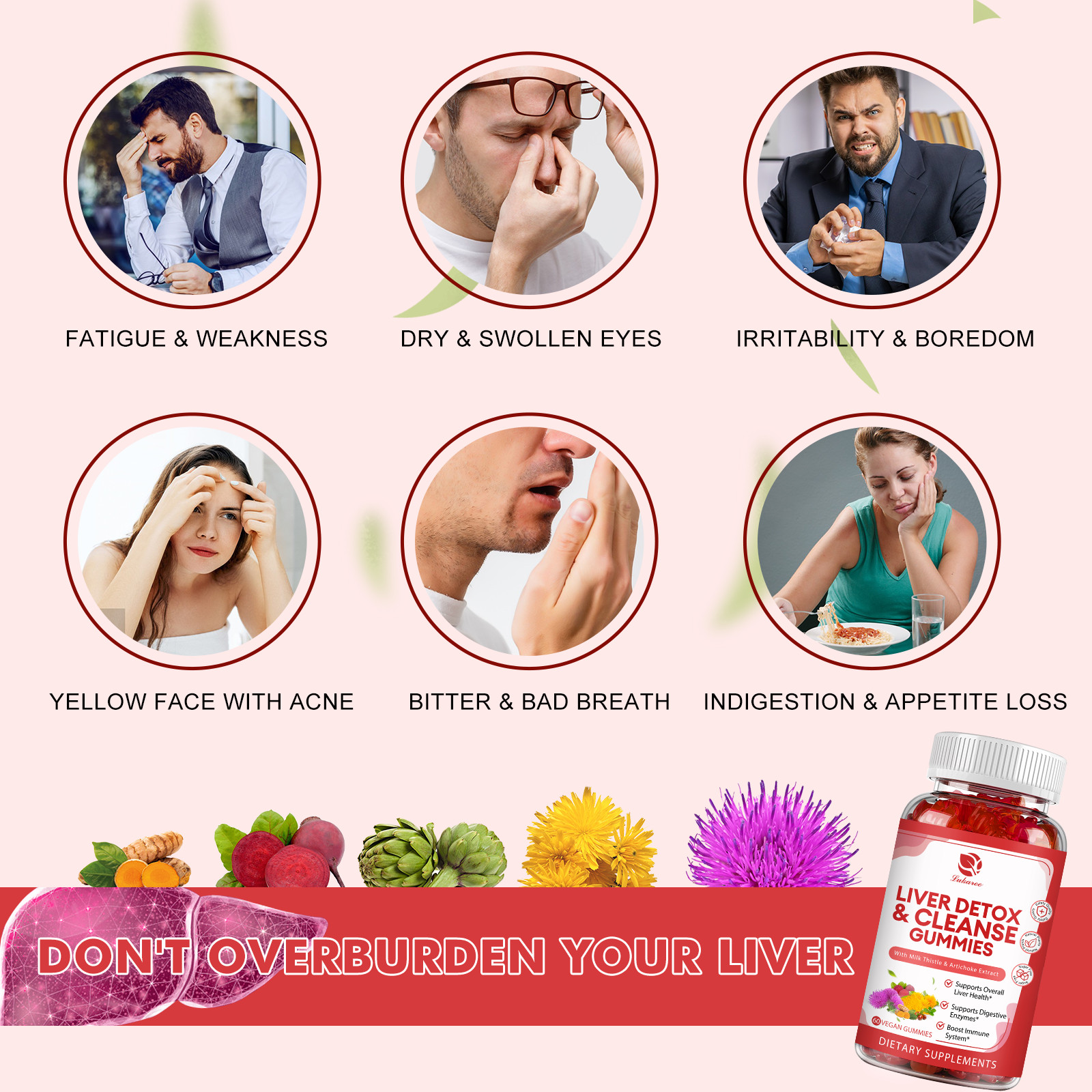 2Packs Liver Cleanse Detox & Repair Gummies, Sugar Free Liver Health Support