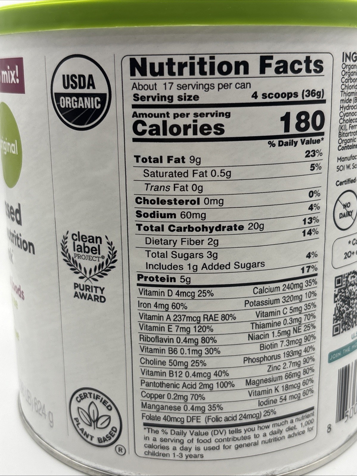 Else Nutrition Plant-Based Complete Nutrition for Toddlers 12+ Mo 22oz 09/2026