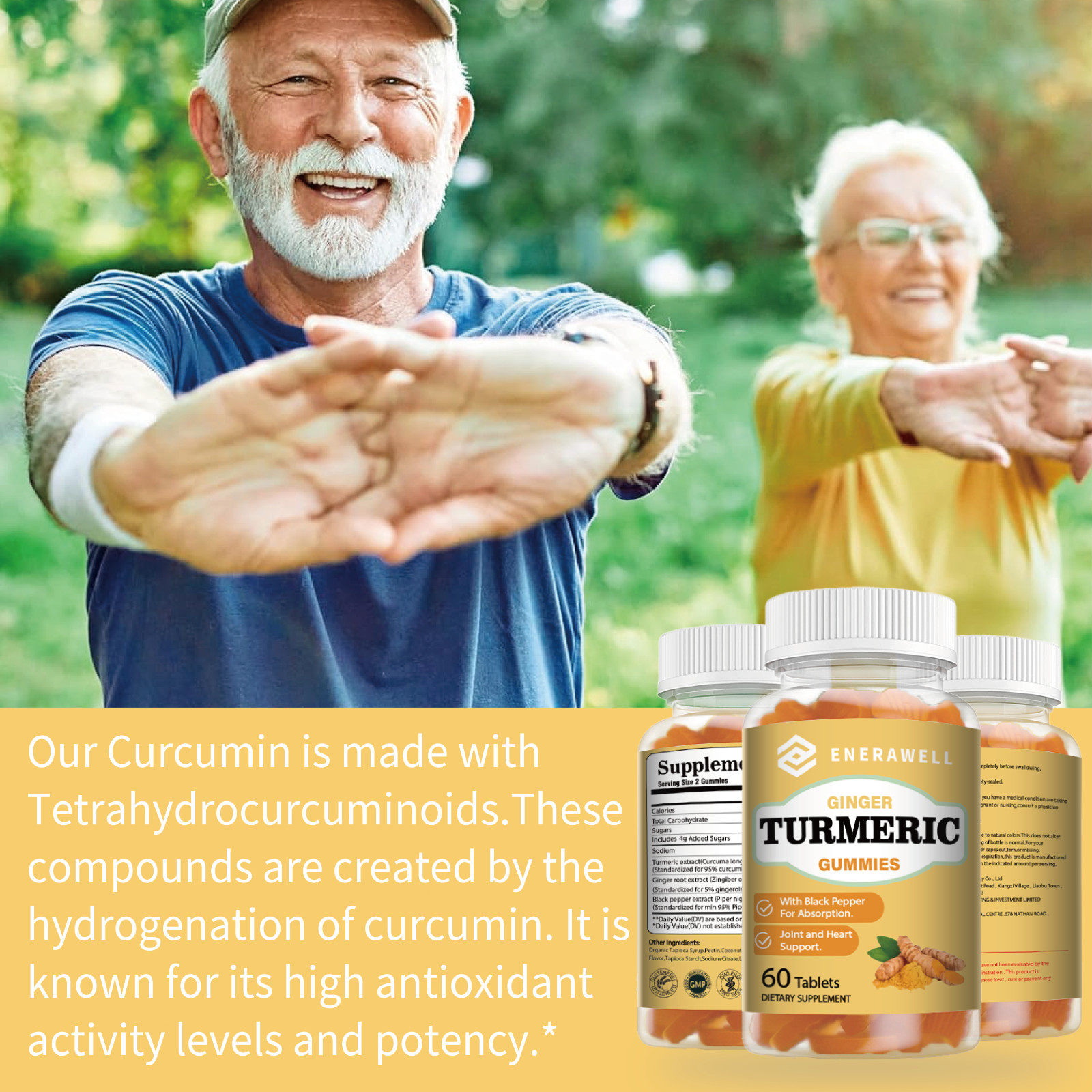 ENERAWELL Turmeric Gummies Supplement- Immune Health (60/120 gummies) 07/07/2027
