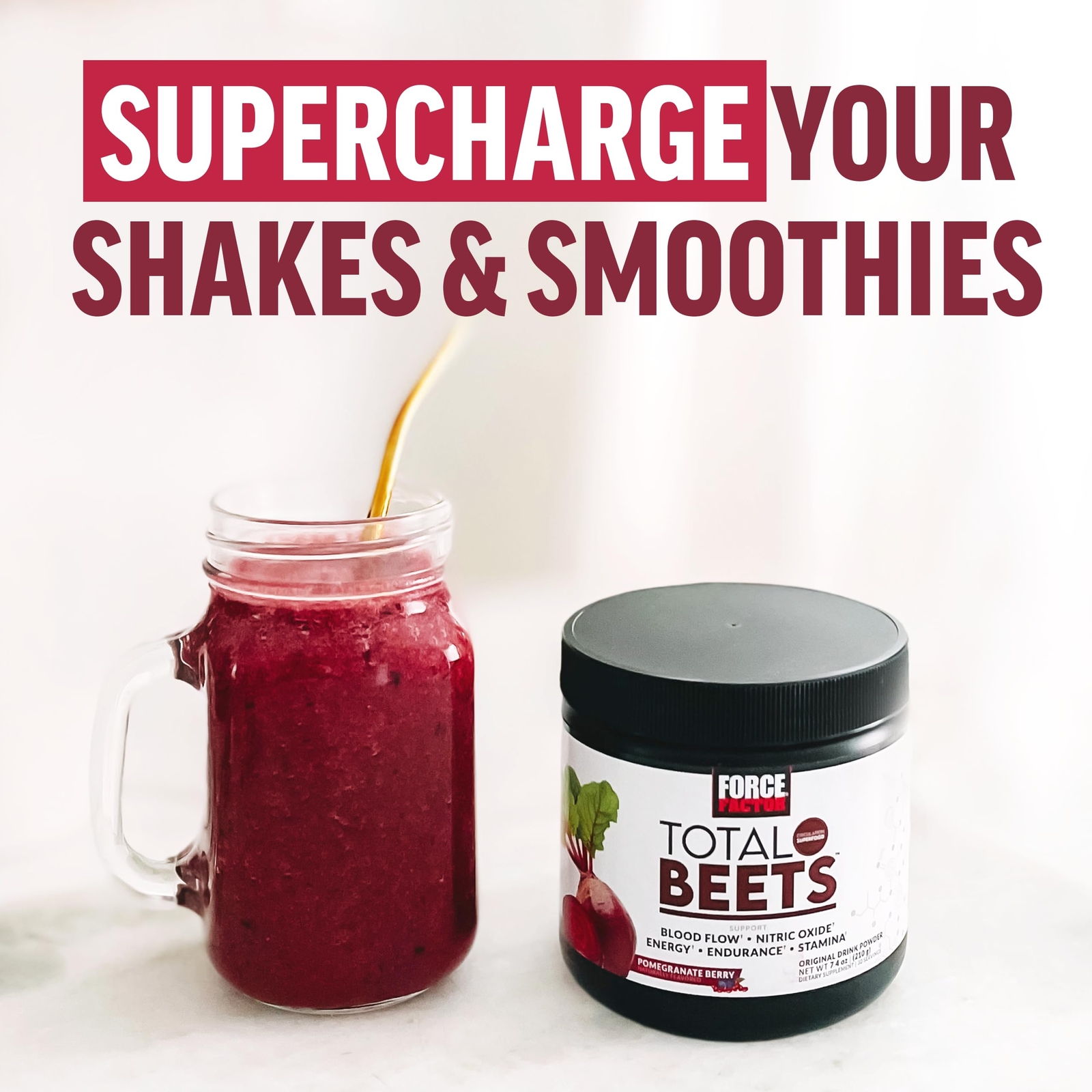 Force Factor Total Beets Circulation Superfood Beet Root Powder Nitric Oxide