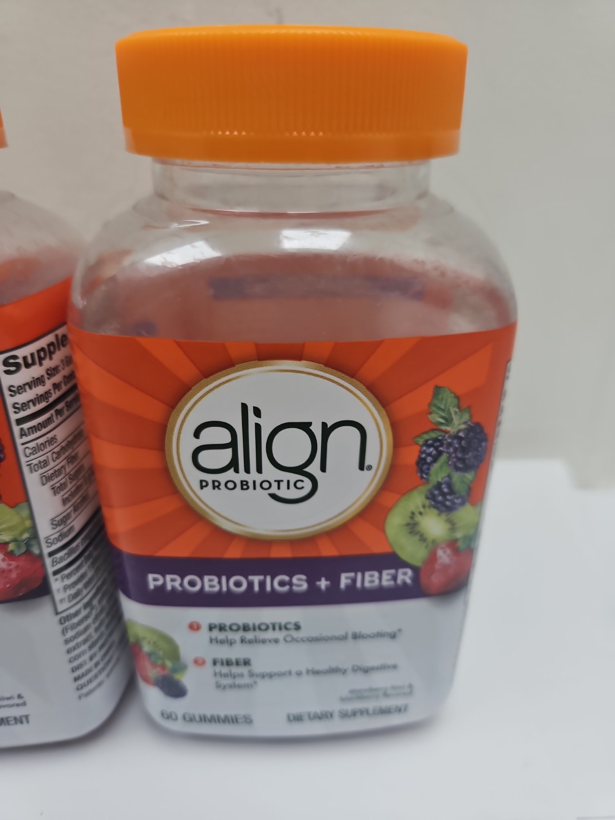 (2 pack) Align Probiotic + Fiber Relieves Bloating – 60 Gmmies each