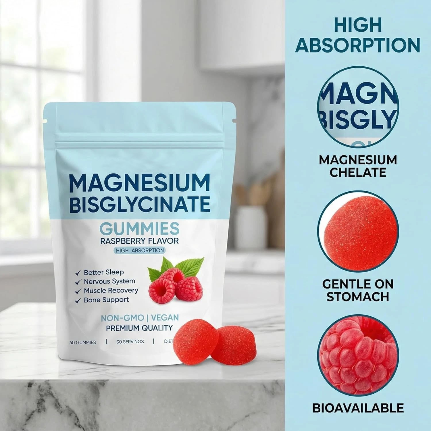 Spnutrition Magnesium Bisglycinate Gummies, with 400Mg Magnesium Bisglycinate Ch