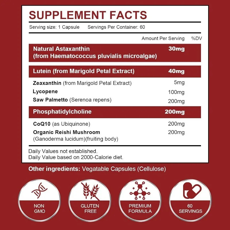 Astaxanthin and Lycopene Capsule 60 Capsules