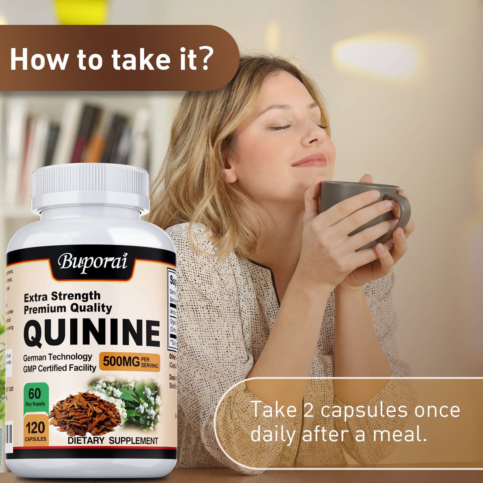 Quinine Capsules 500mg – Relieve Leg Cramps, Digestive Support, Immune Support