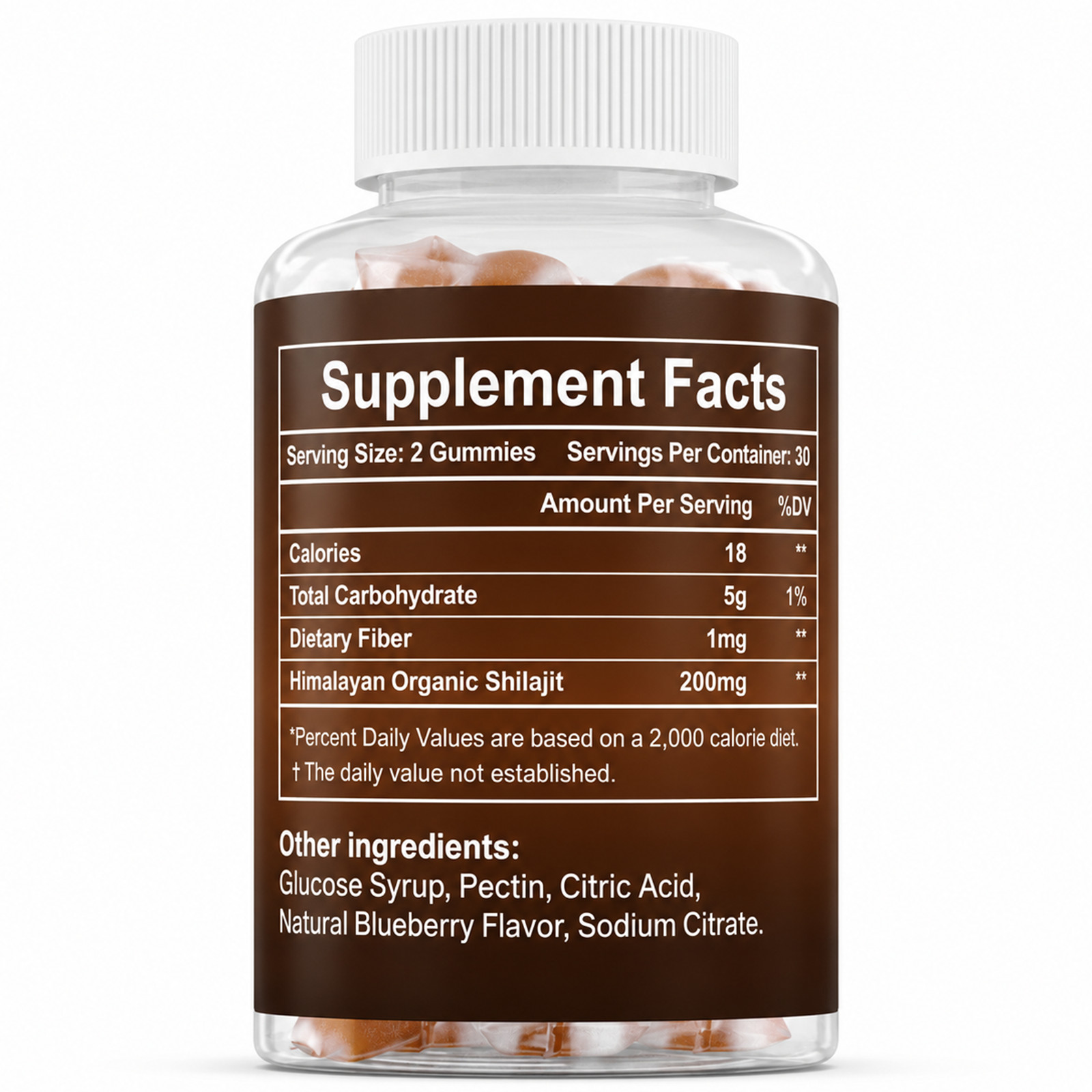 NSFdod Pure Himalayan Shilajit Gummies with 30 Count (Pack of 1) w/ Fulvic Acid