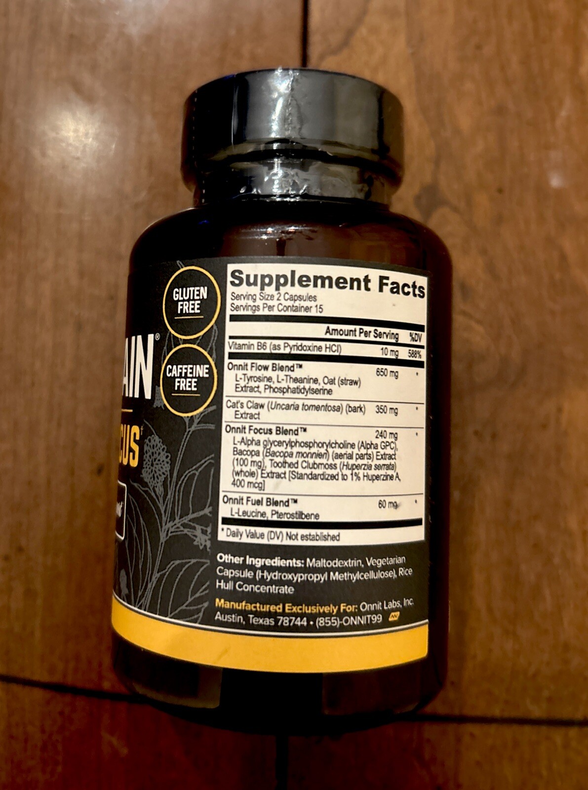 Onnit Labs Alpha Brain Memory & Focus Bottle 30 Capsules Caps Sealed 06/2025