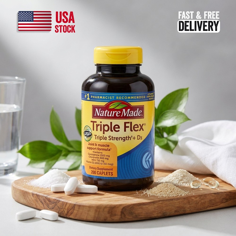 Nature Made TripleFlex Triple Strength + D3 200 Caplets Joint Support Exp 08/27