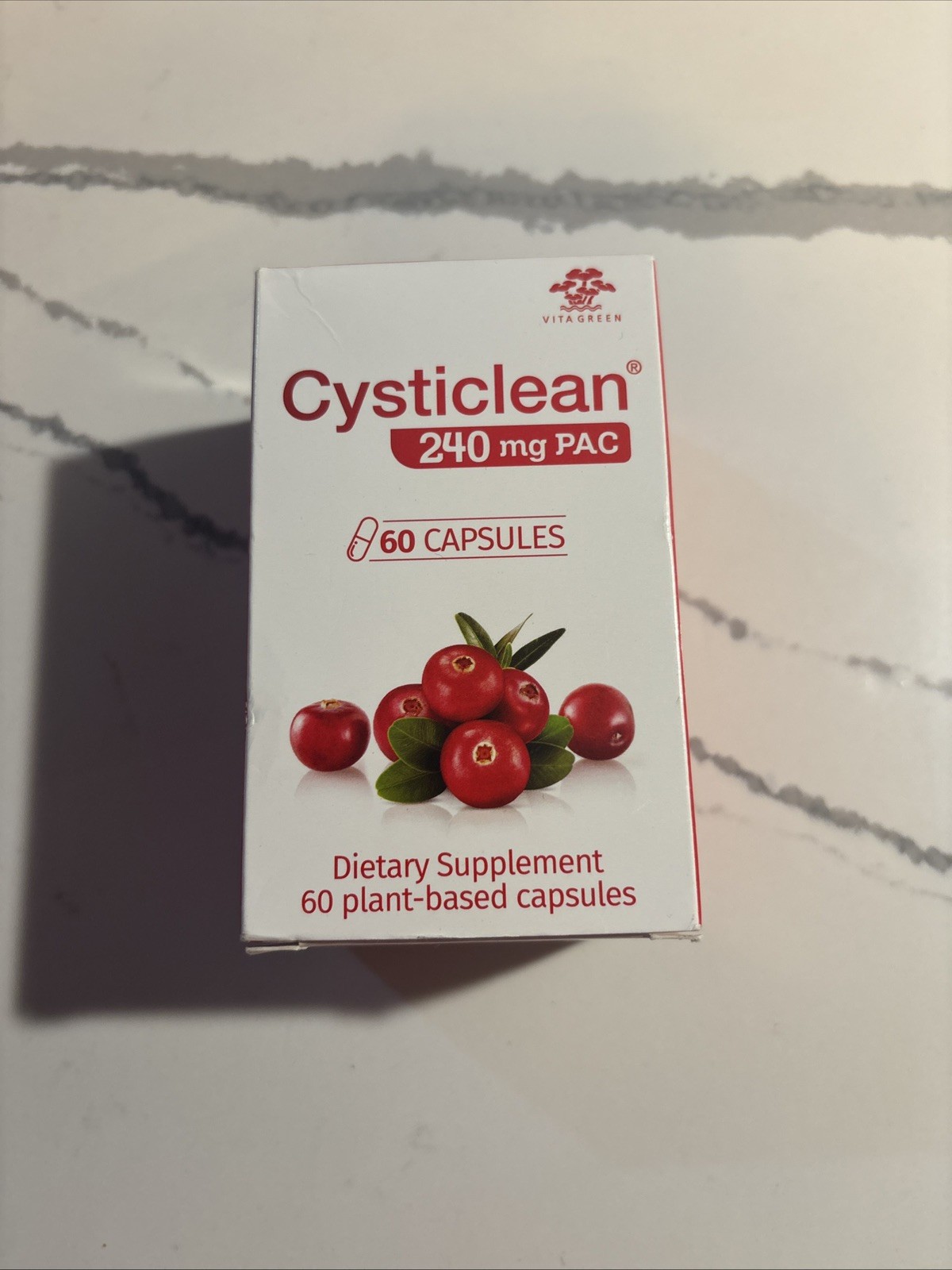 Lot of 2 Cysticlean 60 Capsules 240 Mg PAC Urinary Tract Infections Exp 02/2026