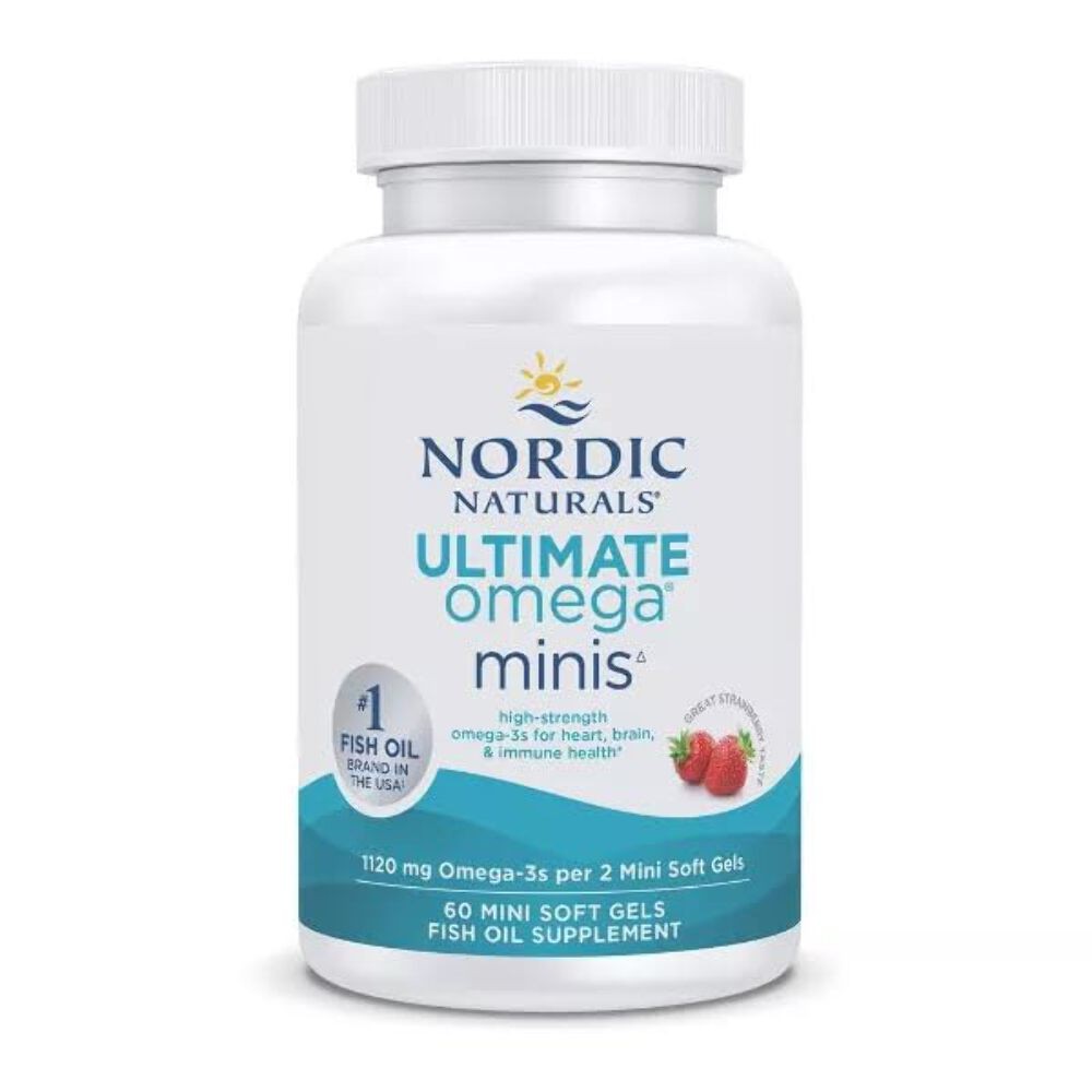 3/28 Nordic Naturals Ultimate Omega Minis, Strawberry Flavor – 60 Minis Soft Gel