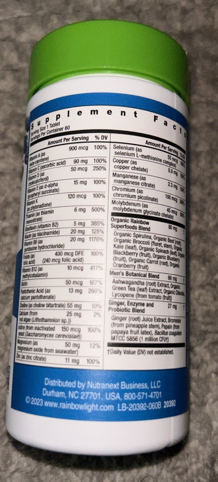 Rainbow Light Men’s One Multivitamin Tablets – 60ct Bb 10/2026