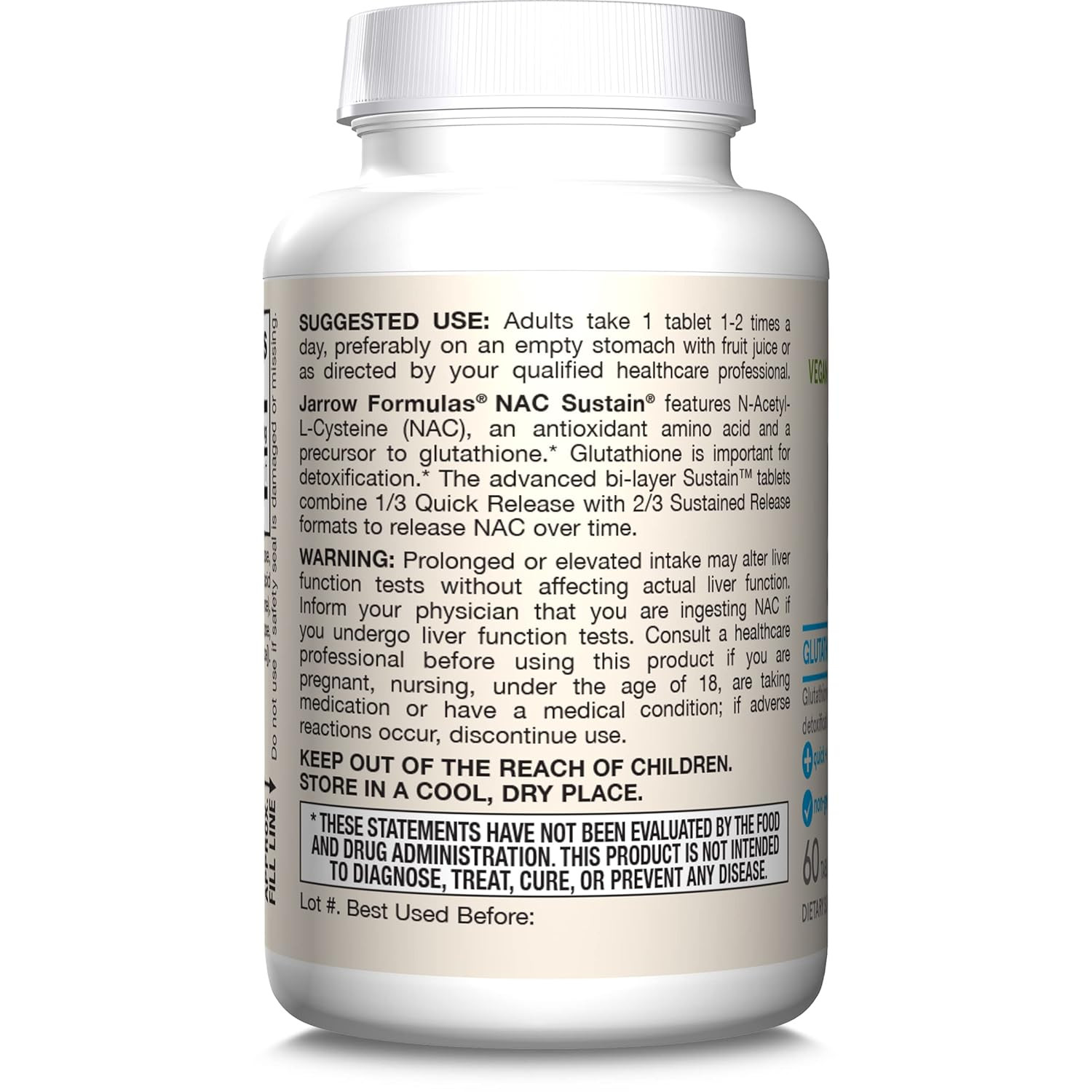 ® N-A-C Sustain® 600 Mg, Dietary Supplement, Amino Acid Support for Liver Hea…