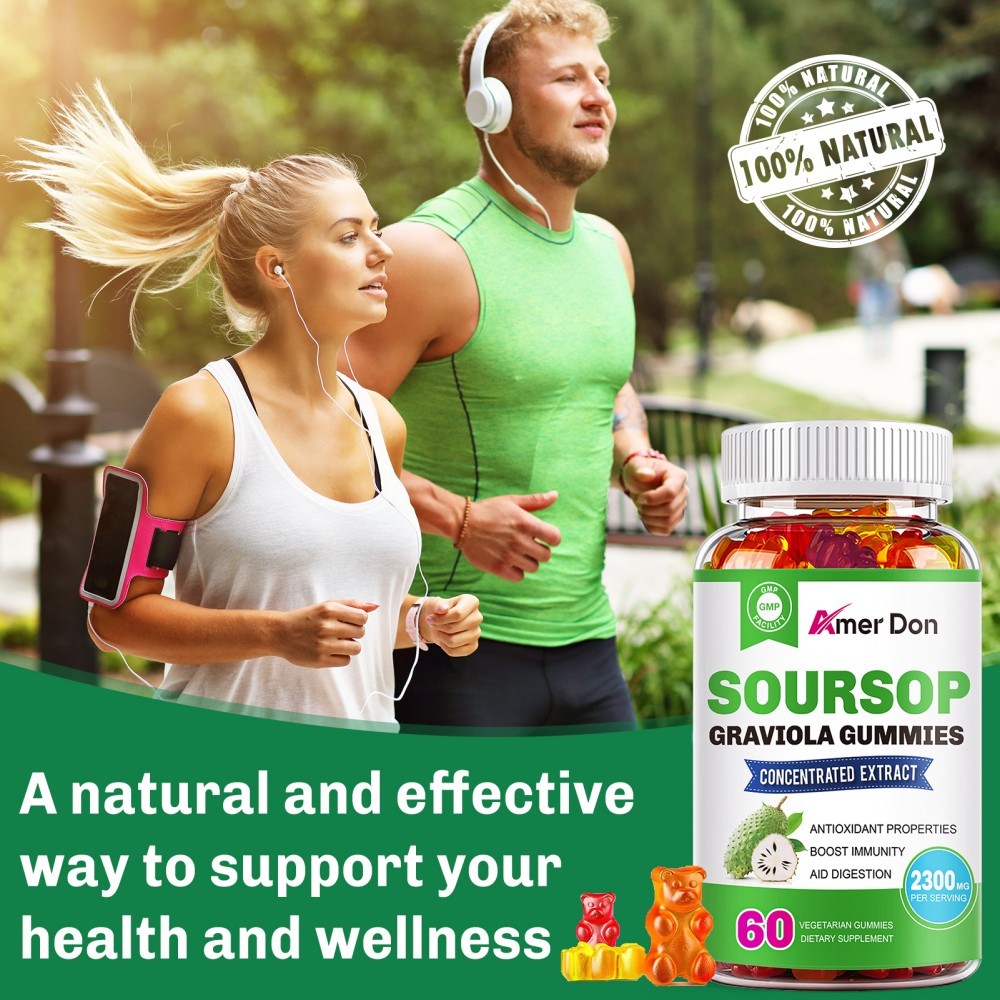 Soursop Graviola Gummies 2300mg – Antioxidant, Immune Support, Digestive Health