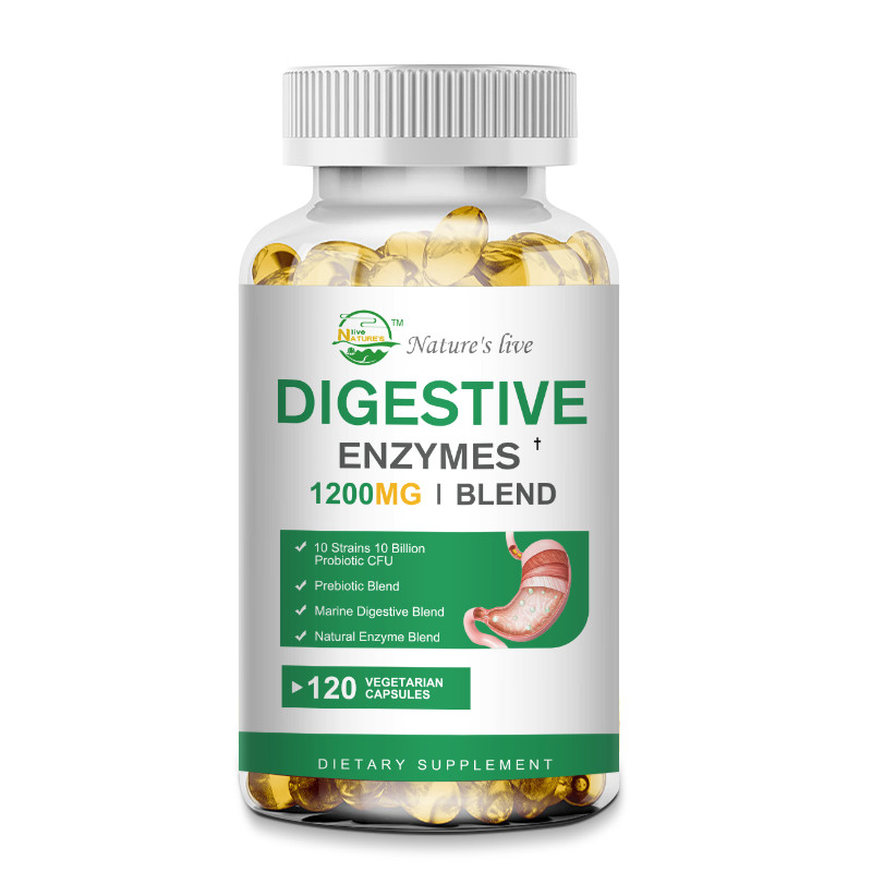 Digestive Enzymes Prebiotic & Probiotics Pancreatin Enzimas Digestivas 120 Caps
