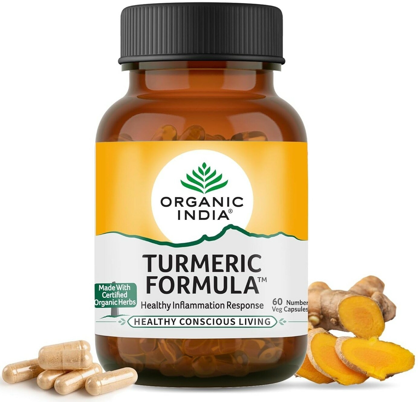 Turmeric Formula Organic India Exp2025 OFFICIAL USA 5 Bottles 300 Caps Immunity