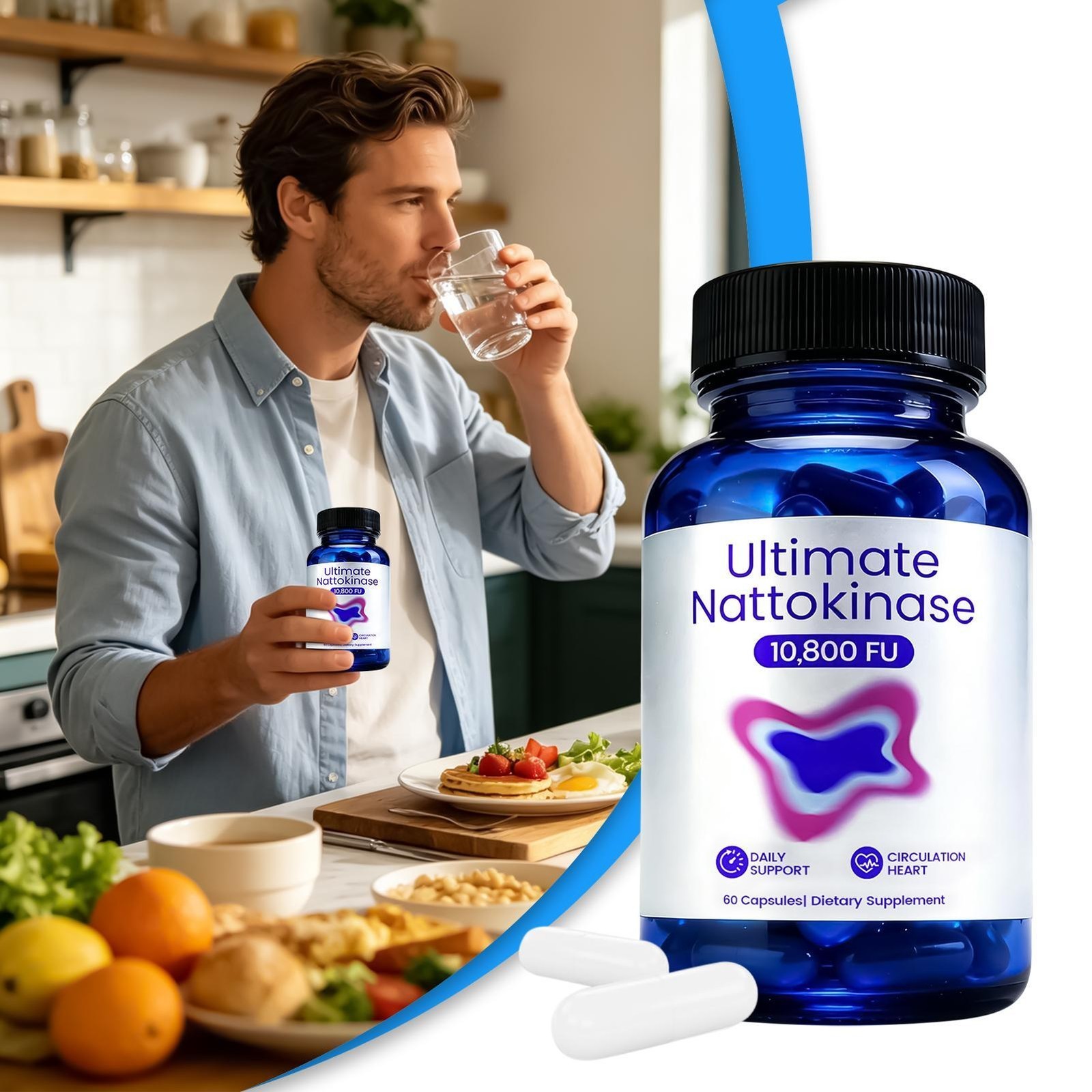 1-5 pack Nattokinase Supplement – 10800 FU 60 Capsules Per Serving US STOCK