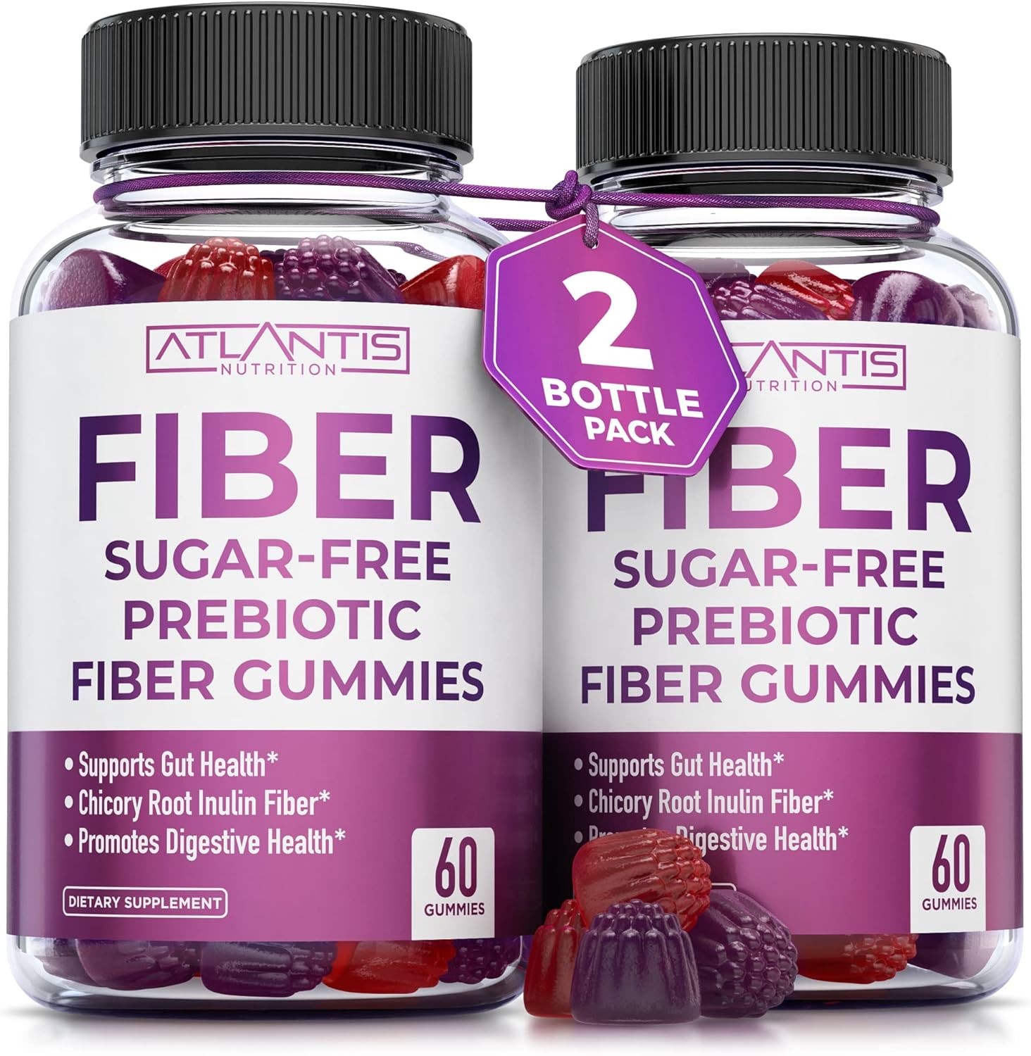 Sugar Free Fiber Gummies for Adults – 5G Fiber Supplement Formulated with 5.4G P