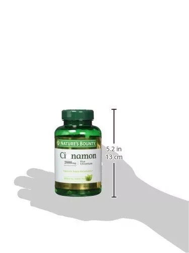 3 Pack Cinnamon 2000 mg + Chromium 180 Capsules (3×60) 1000 mg per Caps Exp 2026