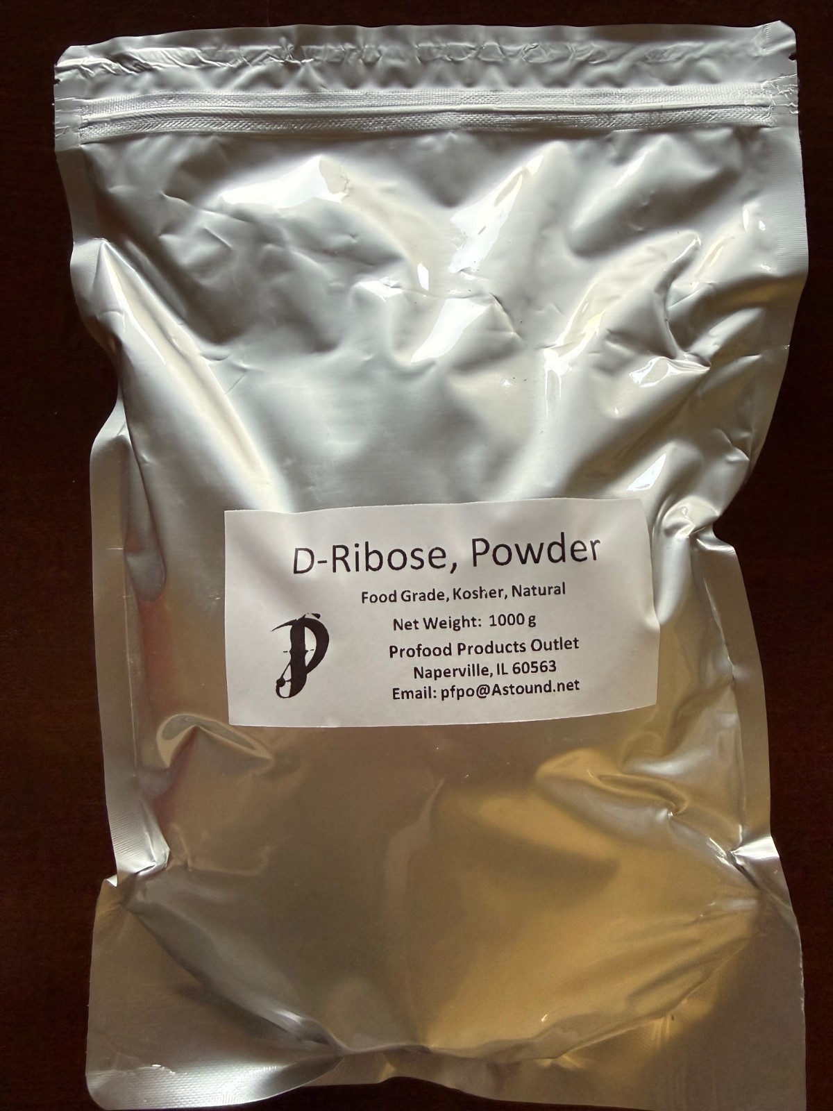D-Ribose Powder, 1 kg Bag, Food Grade, Kosher, Natural – FREE SHIPPING