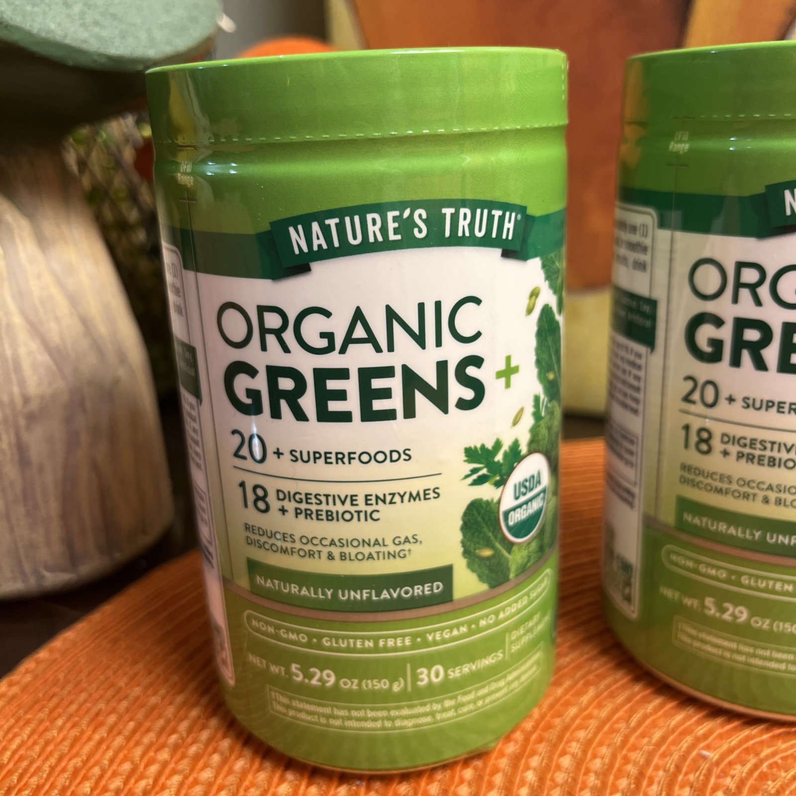 3 Natures Truth Organic Greens+ Powder Vegan Gluten Free~5.29 oz ~20 SUPER FOODS