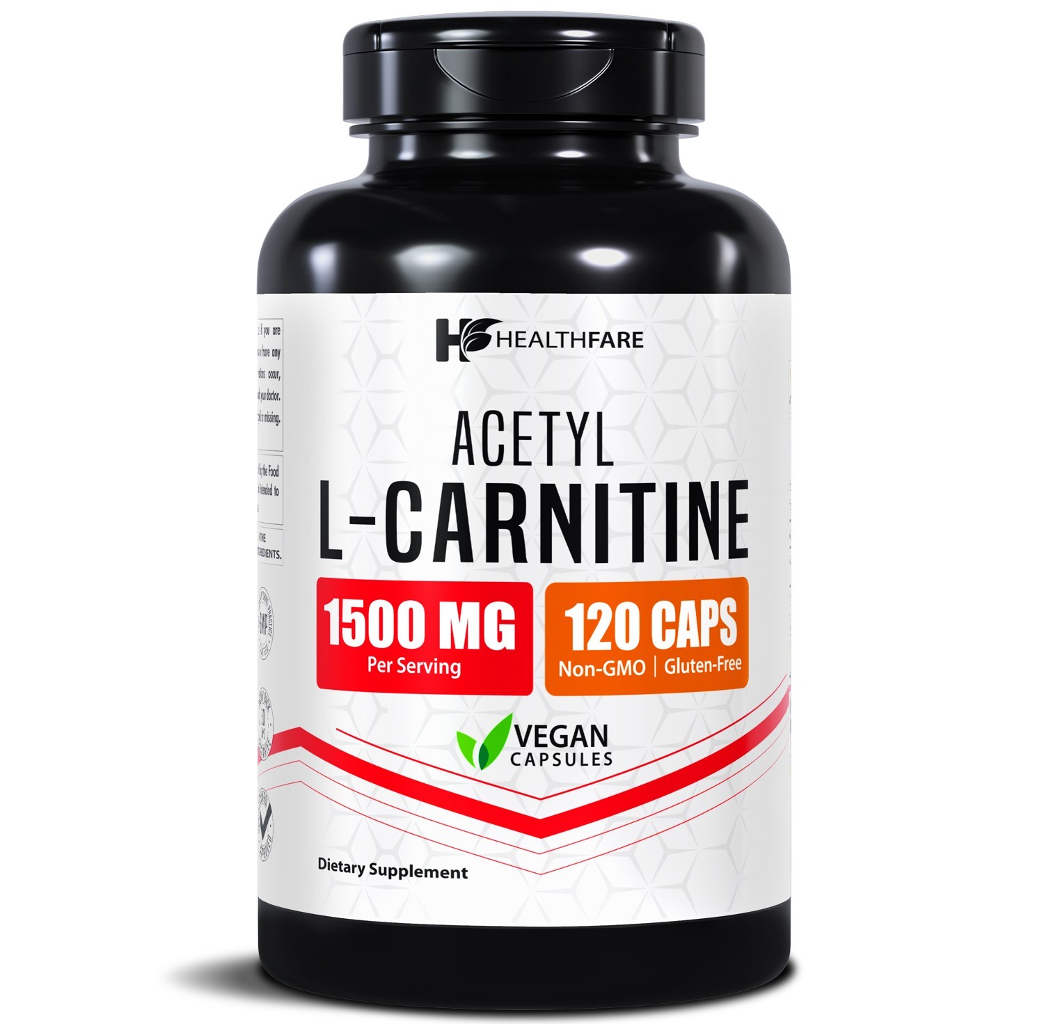 HealthFare Acetyl L-Carnitine 1500mg, 120 Capsules – Non-GMO and Gluten Free