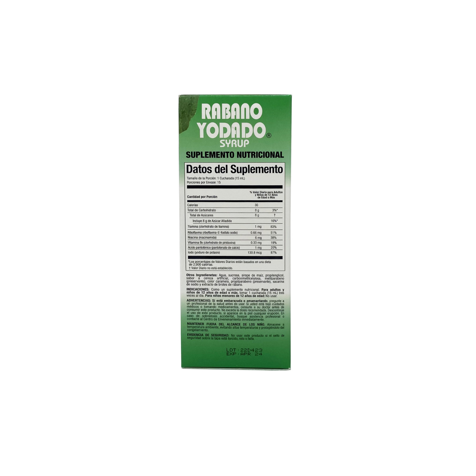 Rabano Yodado Jarabe Suplemento Nutricional Líquido 8 oz