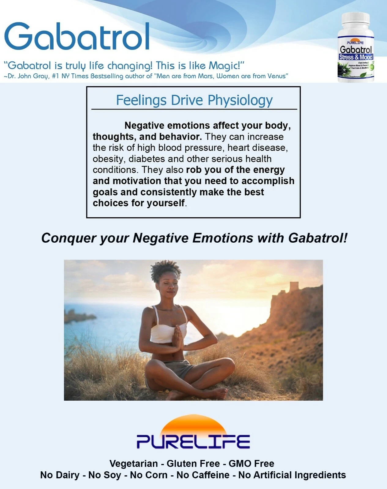Purelife Gabatrol Stress & Mood, 90 vegcaps