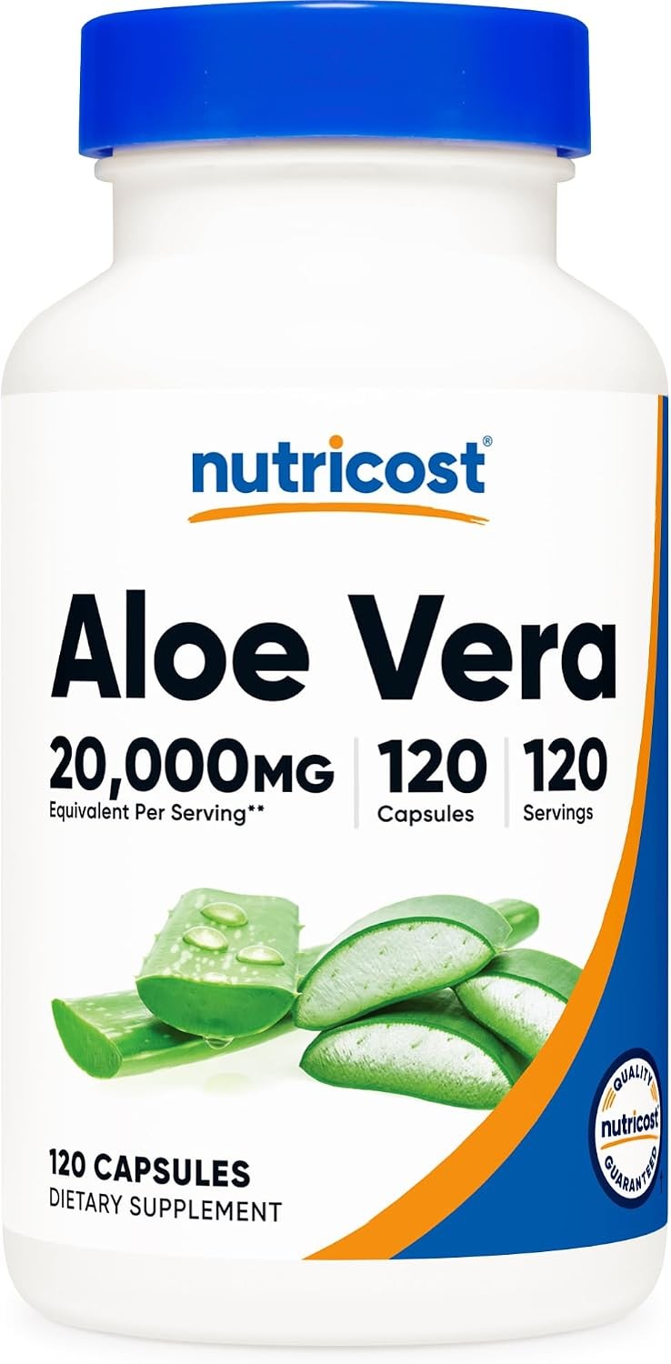 Nutricost Aloe Vera Extract 120 Capsules for 120 Servings Per Bottle | Vegetaria