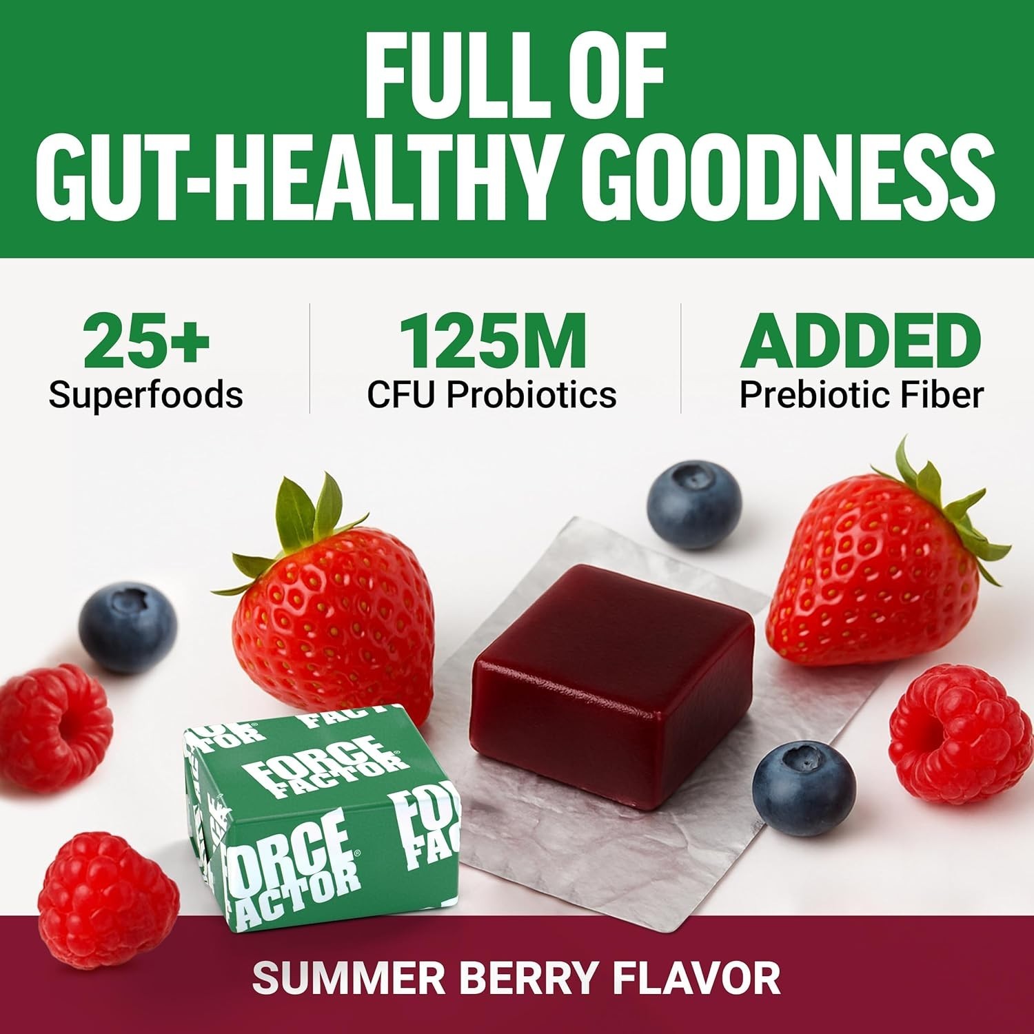 60 Count Summer Berry Soft Chews: Probiotics and Fiber for Digestive Health