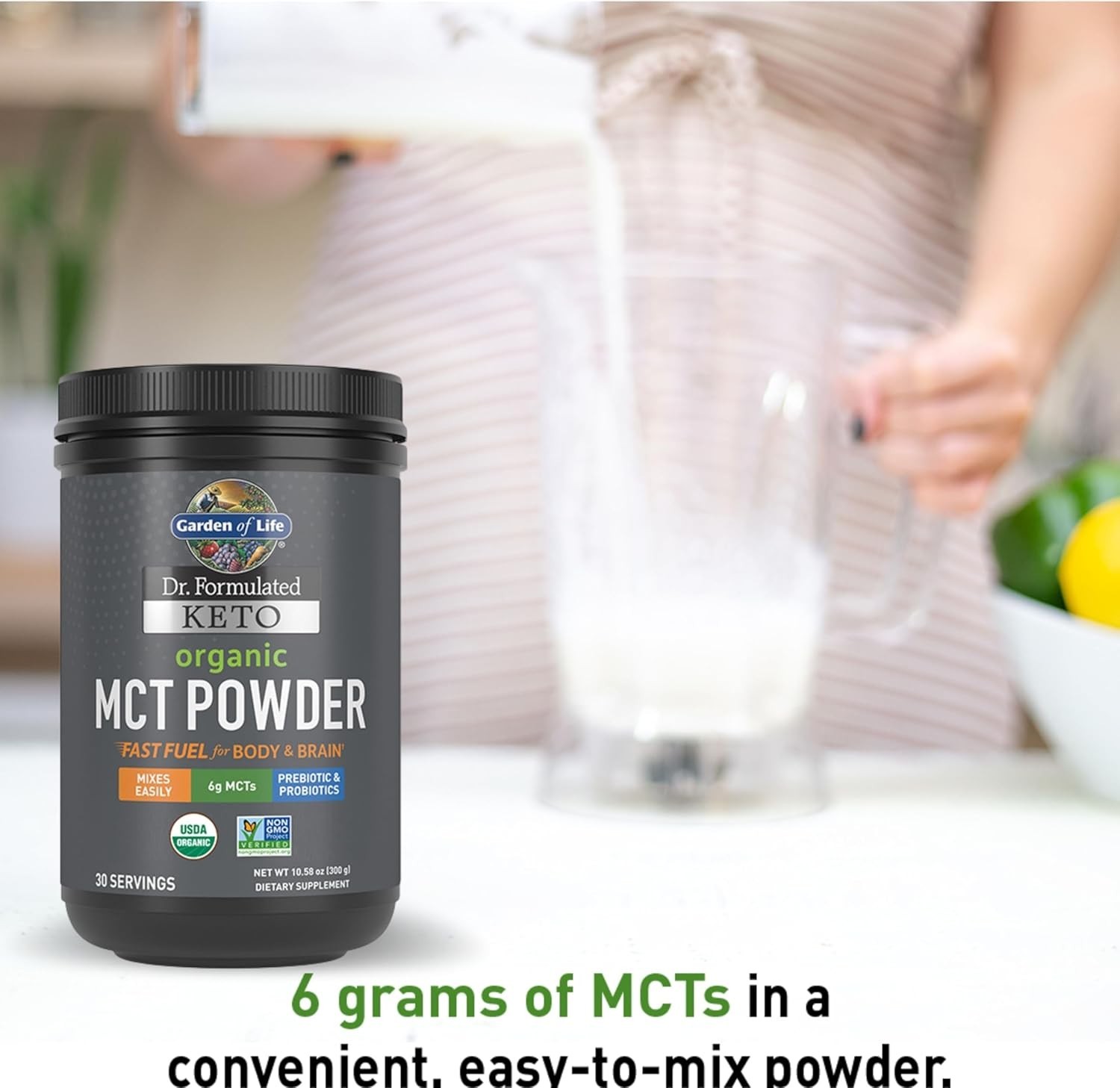 Dr. Formulated Keto Organic MCT Powder – 30 Servings, 6g MCTs from Coconuts p…