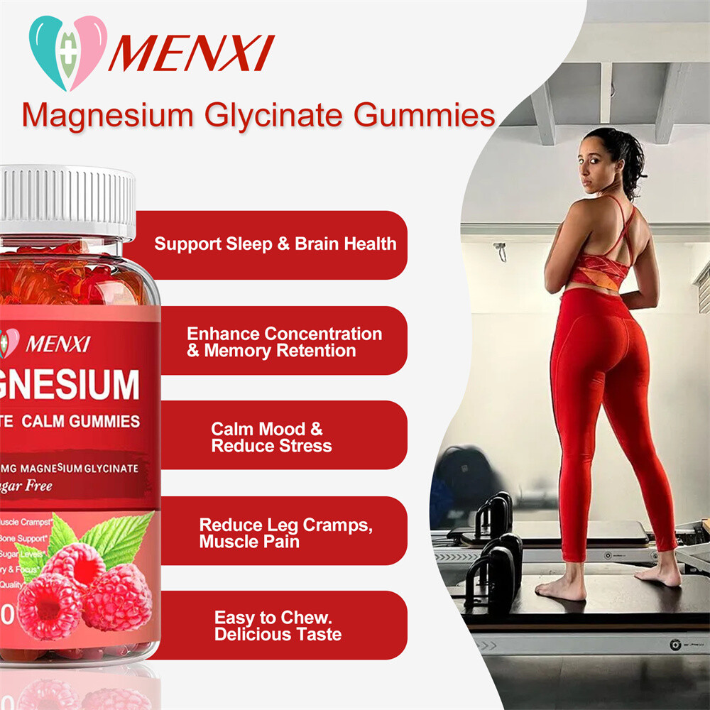 Magnesium Glycinate Gummies 400Mg For Bone, Heart, Muscle, Nervous System Health
