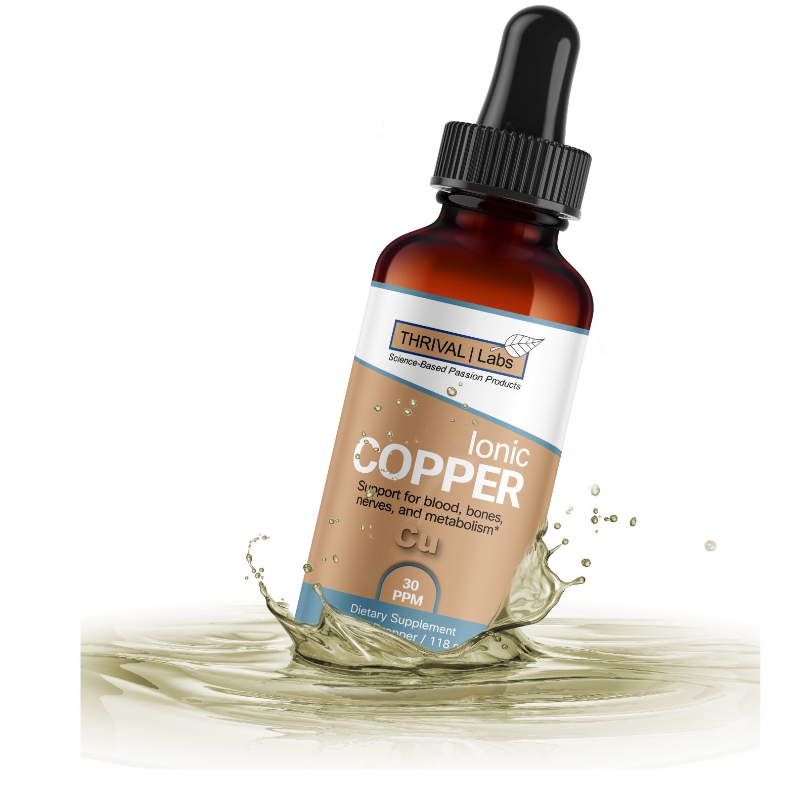 Ionic Colloidal Copper Liquid (4oz/30 PPM) | Blood | Hair | Skin – Thrival Labs