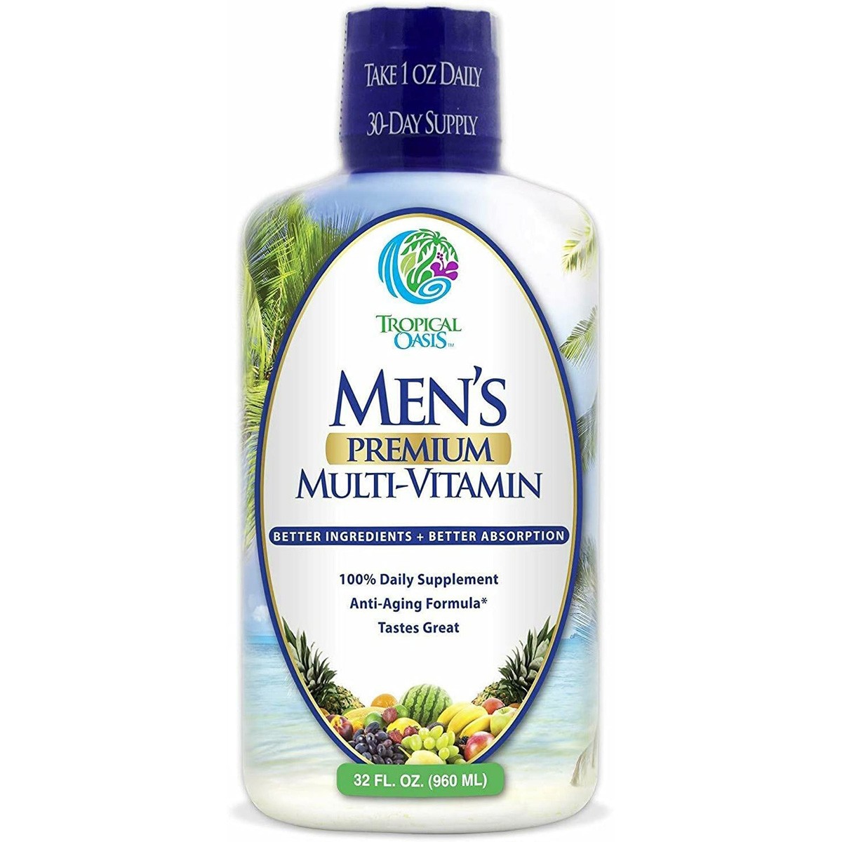 Tropical Oasis Men’S Premium Multi Vitamin Liquid 32 Oz 1 Pack
